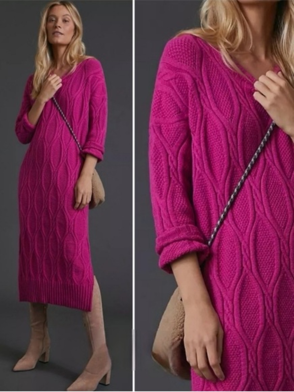Anthropologie Pink Billie Sweater Maxi Dress